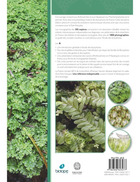Les Bryophytes de France, Anthocérotes et hépatiques - tome I - 2e édition
